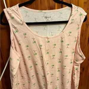 Style & Co Light Pink Tank with Tree Design
